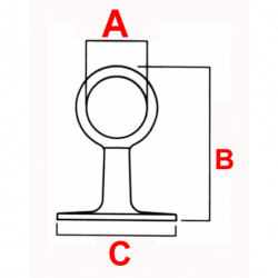 Gelænderholder i forkromet messing - 4