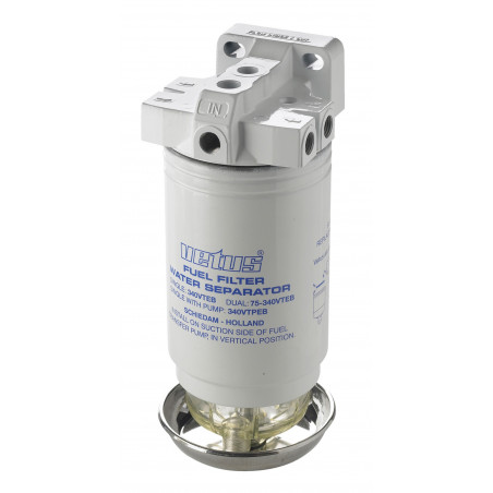 VETUS water separator/fuel filter, single, 10 micron, max. 380 l/h