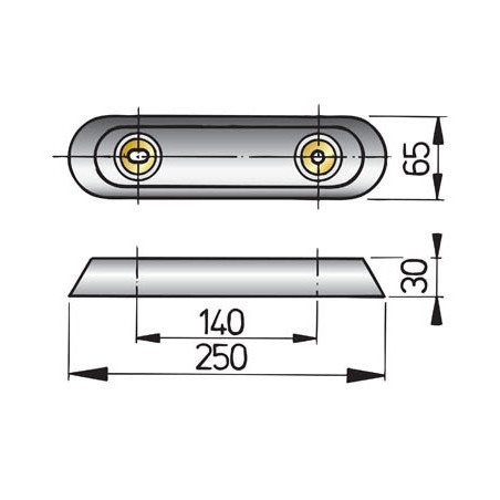 VETUS hull anode type 25, aluminium, excl. connection kit
