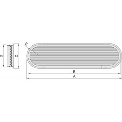 VETUS louvred air suction vent ASV 40, aluminium