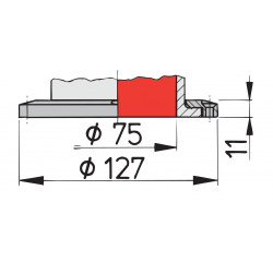 VETUS cowl ventilator DONALD S, 75 mm, white PVC, red interior