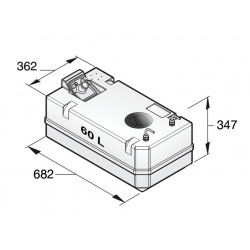 VETUS diesel fuel tank incl. connections, 60 litre, for 8 mm hose