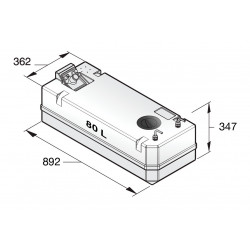 VETUS diesel fuel tank incl. connections, 80 litre, for 10 mm hose