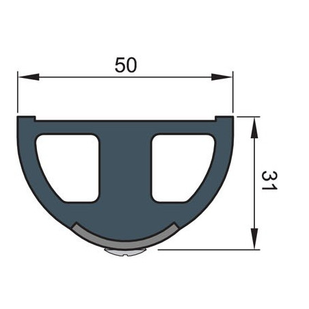 Base profile for rubbing strake