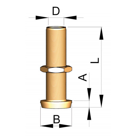 VETUS bronze rudder gland, 30 mm, length 175 mm