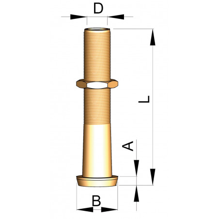 VETUS bronze rudder gland, 30 mm, length 275 mm