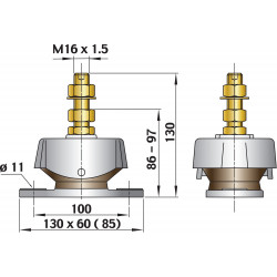 Flexible engine mounting for 3 cylinder marine diesel engines