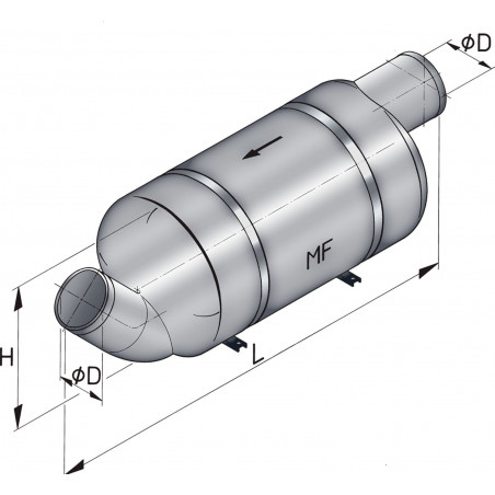 VETUS muffler type MF, 125 mm, for high performance craft