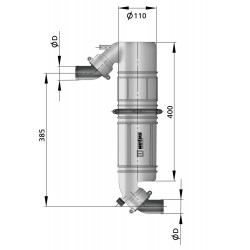VETUS muffler / gooseneck type NLPG, 51 mm hose connections