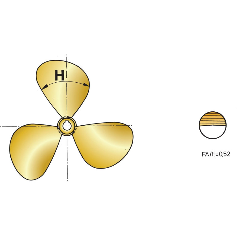 VETUS 3-bladed propeller P3B, 14" x 12", right-handed