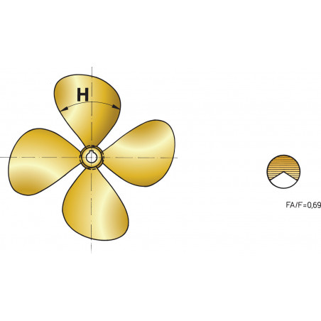 VETUS 4-bladed propeller P4E, 19" x 26", left-handed