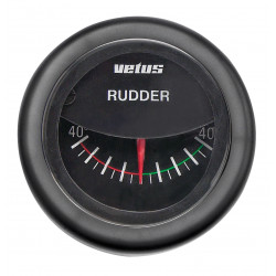 VETUS rudder position indicator, black, 12/24 V, cut-out size 52mm