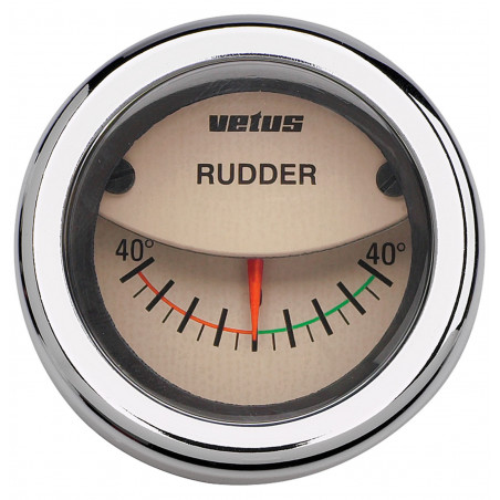 VETUS rudder position indicator, cream, 12/24 V, cut-out size 52mm