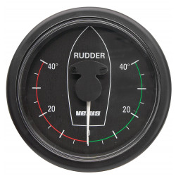 VETUS rudder position indicator, black, 12/24 V, cut-out size 107mm