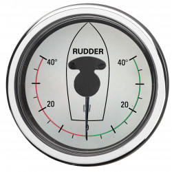 VETUS rudder position indicator, white, 12/24 V, cut-out size 107mm