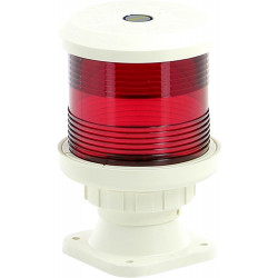 All round navigation light, red, base mounting, with black housing