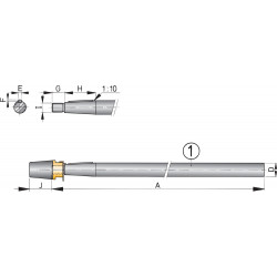 Stainless steel shaft 25 mm, length 1000 mm