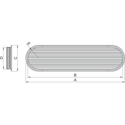 VETUS louvred air suction vent, type SSV 150, AISI 316/aluminium