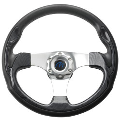 VETUS three spoke sport steering wheel, 35 cm, carbon finish