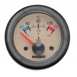VETUS water temperature gauge, cream, 12 Volt, cut-out size 52mm