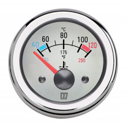 VETUS water temperature gauge, white, 12 Volt, cut-out size 52mm