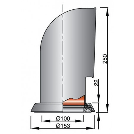 VETUS cowl ventilator TOM, 100 mm, SS 316, white interior