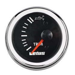 VETUS trim gauge for Z-drive, black, 12 Volt, cut-out size 52mm