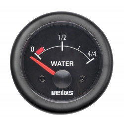 VETUS water level indicator, black, 12 Volt, cut-out size 52mm