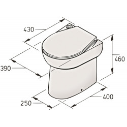 Toilet type WCS, 110 V
