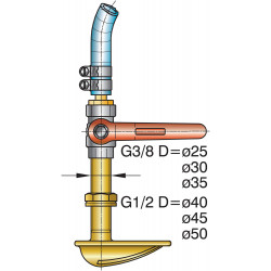 VETUS water scoop set for 20-30-35 mm shaft