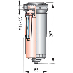 VETUS water separator/fuel filter, complete, max. 180 l/h