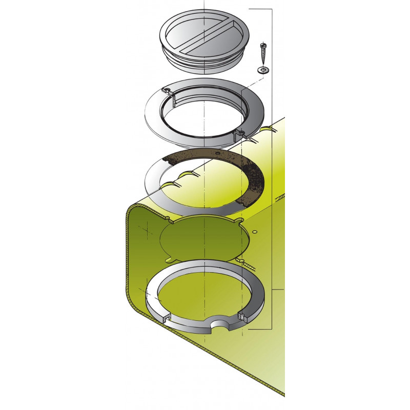 VETUS inspection lid kit for rigid waste/drinking water tanks