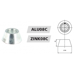 VETUS skroganode type 8 i zink eksklusiv monteringskit - 3