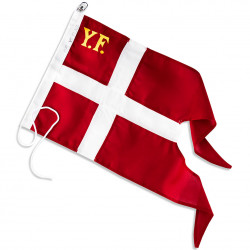 Splitflag, Y.F. m. svirvel, syet og broderet - 1