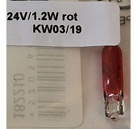 VDO pære 24V /1,2 W rød - 2