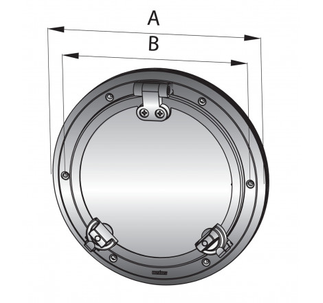 VETUS porthole, S/S AISI 316, category A III, cut-outsize 198 mm, incl. mosquito screen - 2
