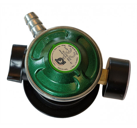 Gas regulator Jumbo click on med manometer og slangestuds - 4